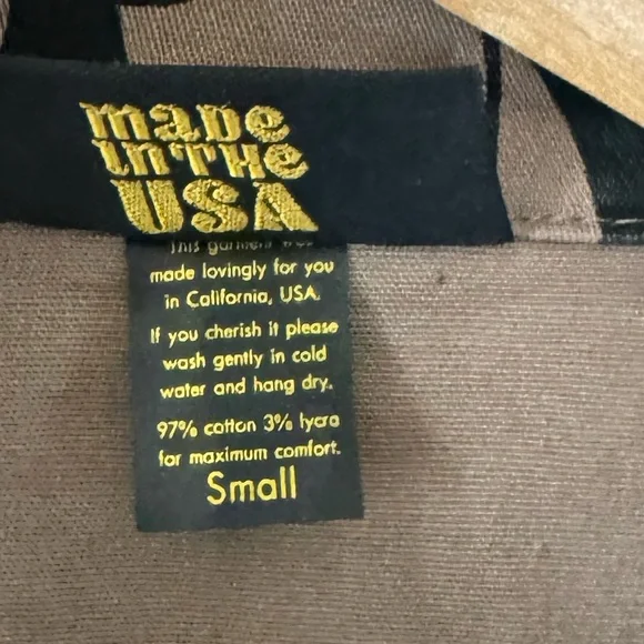 Nooworks Rare Tan/Taupe and Black Panda Pattern Jumpsuit Sz Small - Picture 14 of 14